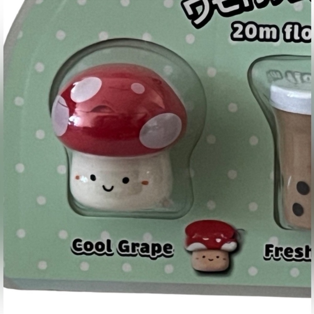 Kawaii Floss 3-Pack with Cute Designs by Pink Sky, NWT 🍄🧋🐱 - Picture 6 of 8